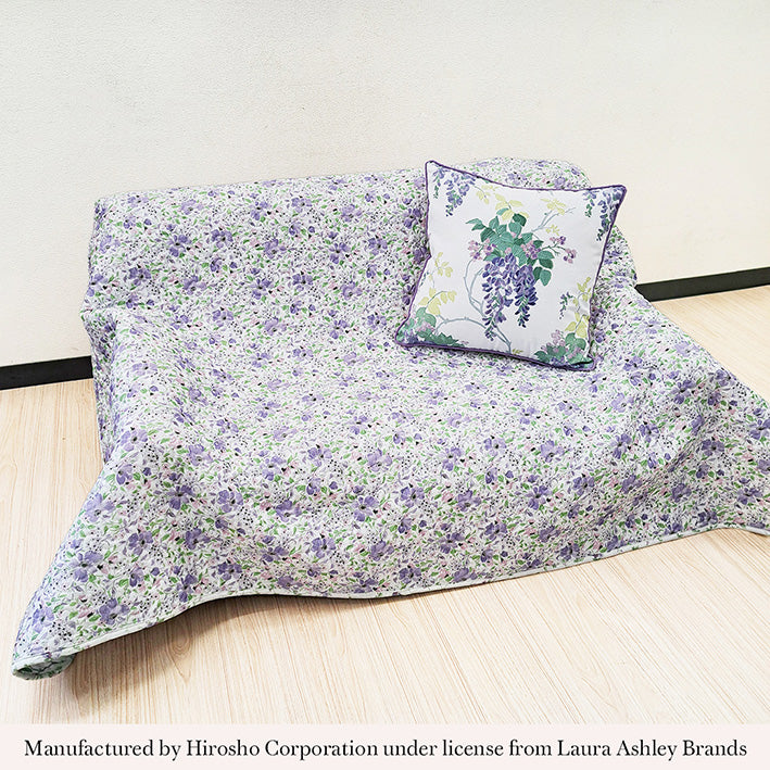 【LAURA　ASHLEY】ウィステリア　キルトマルチカバー　M　190cm X 190cm（メーカー希望小売価格￥35,750税込）