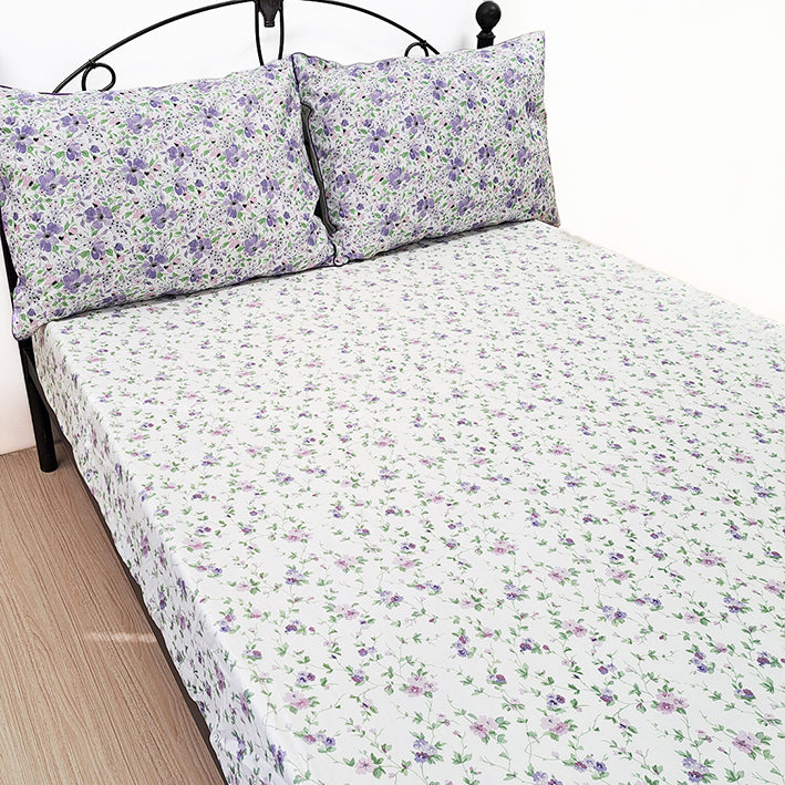 【LAURA　ASHLEY】ウィステリア　フィッティドシーツ　セミダブル　120cm X 200cm（メーカー希望小売価格￥18.920税込）