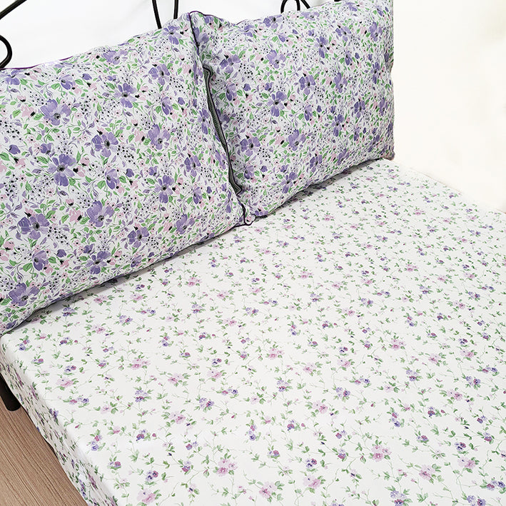 【LAURA　ASHLEY】ウィステリア　フィッティドシーツ　セミダブル　120cm X 200cm（メーカー希望小売価格￥18.920税込）